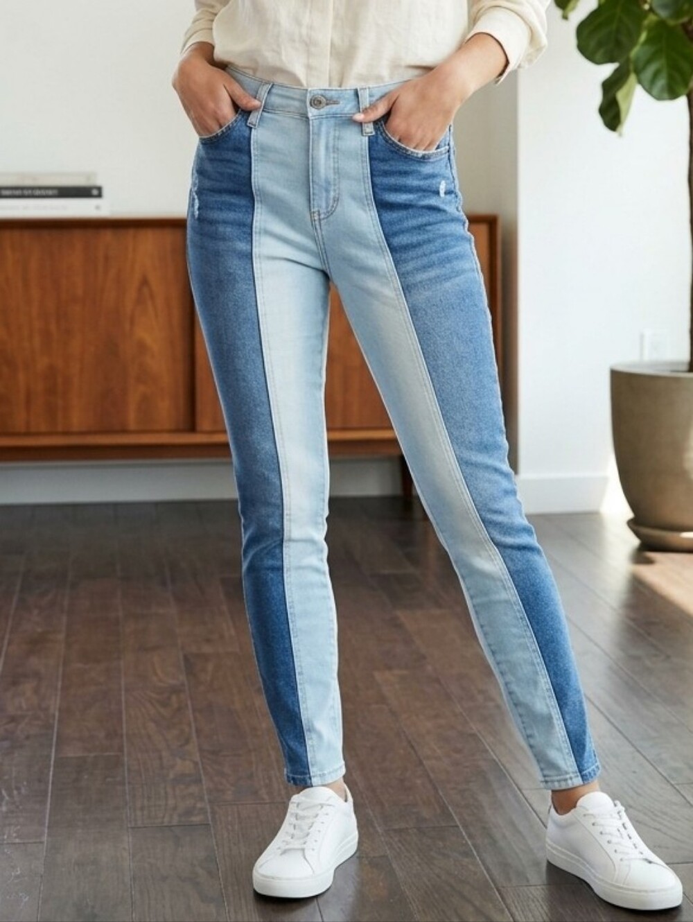 Kendall & Kylie Two-Tone Jeans